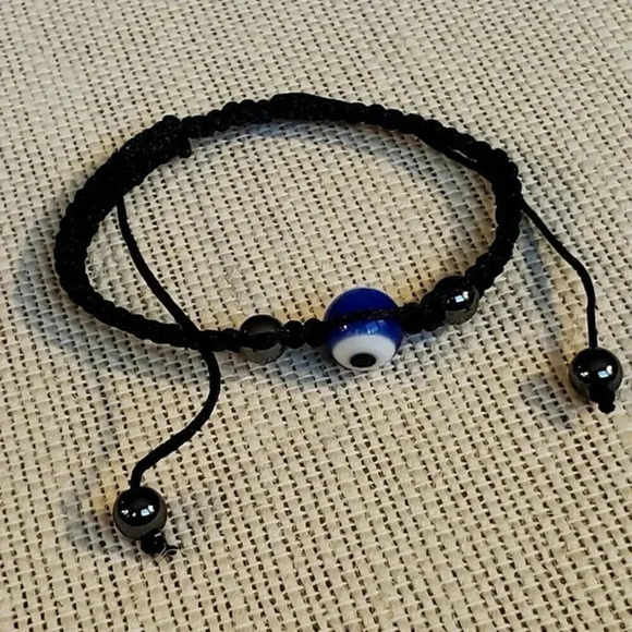 Evil Eye Protection Talisman Shamballa Adjustable Amulet Bracelet - Picture 1 of 5